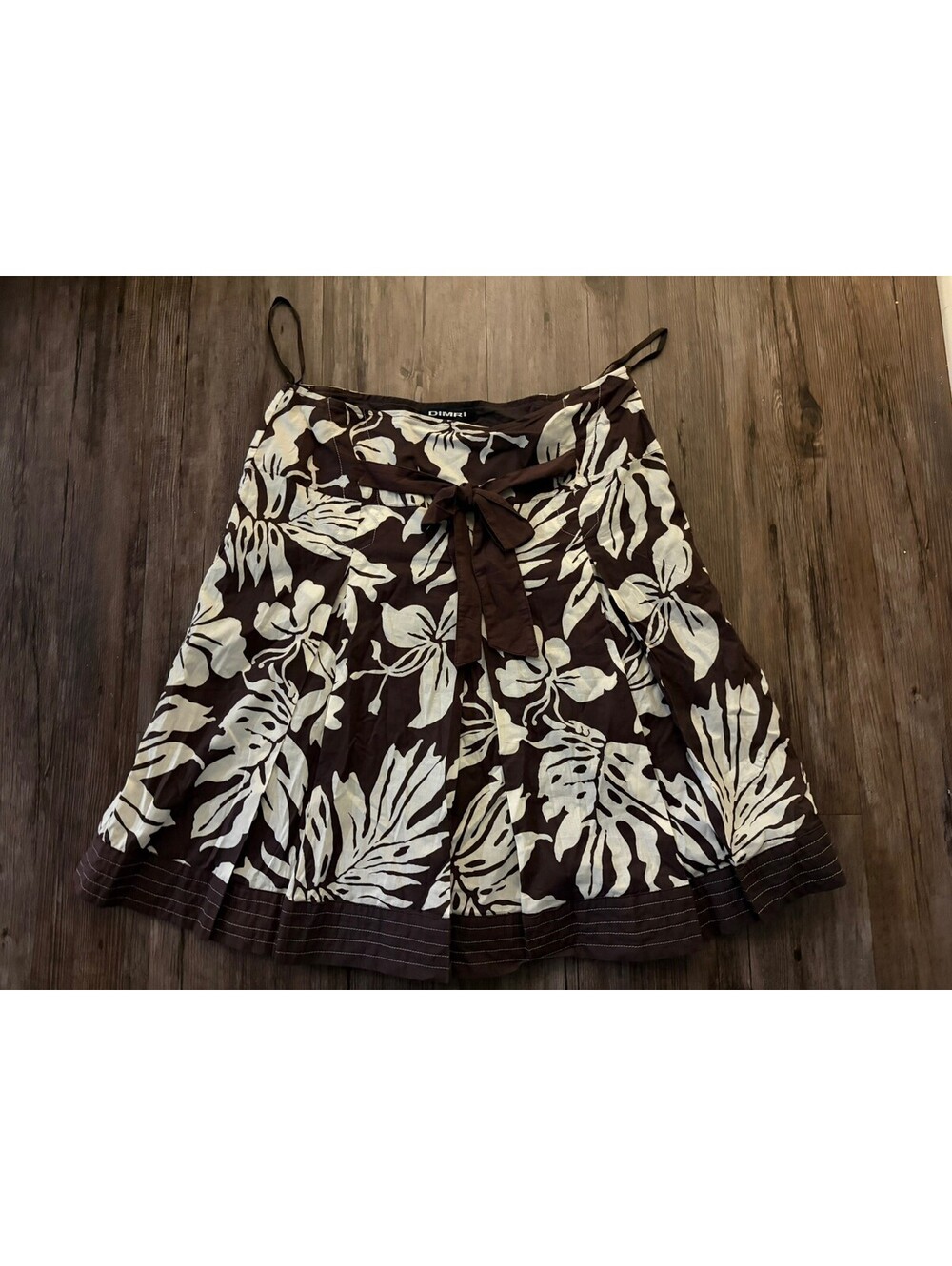 NWT Dimri Skirt 8P Brown Floral A Line Midi Boho Y2k